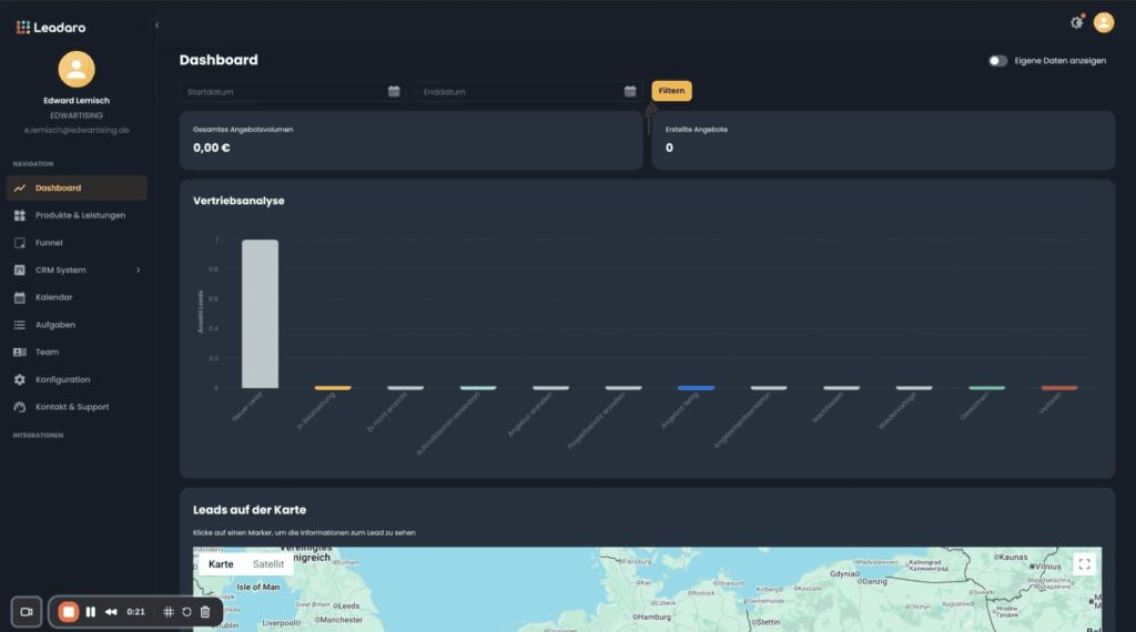 Leadaro Dashboard