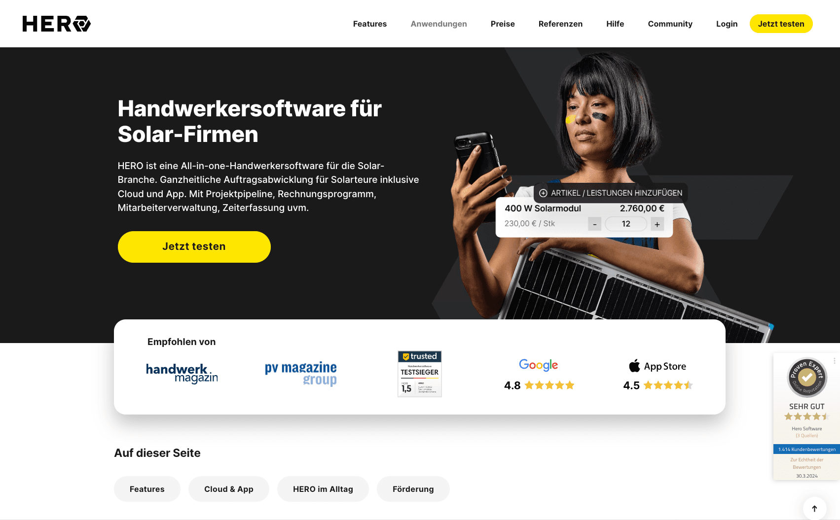 Hero Software Website Vorschau